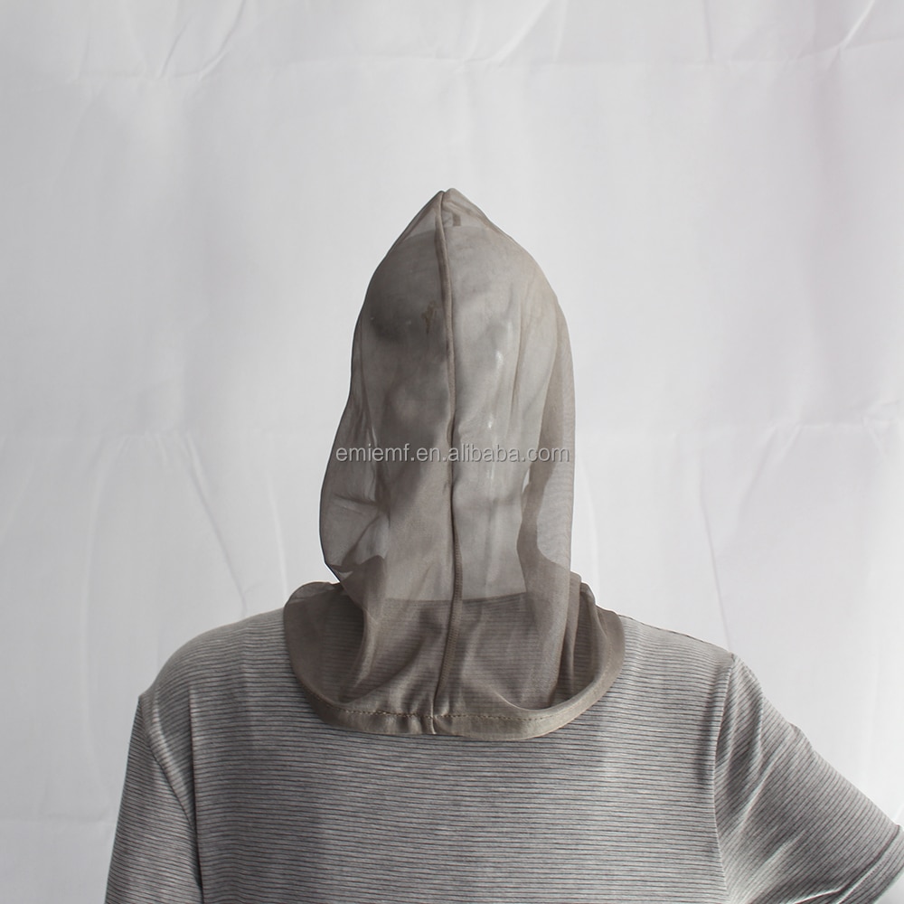 BLOCK EMF shielding hoodies hat 통기성 RF 차폐 용 회색/은색